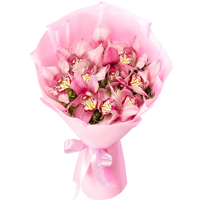 Букет из 11 розовых орхидей